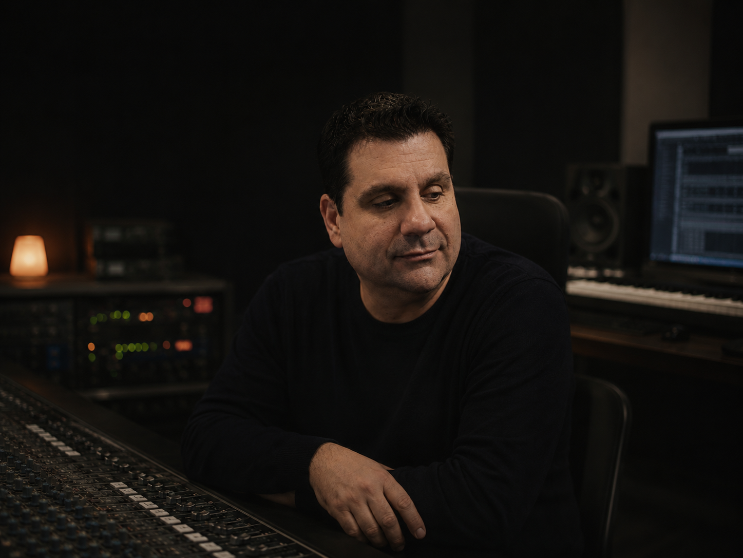 Lefteris Anastasopoulos at the recording console
